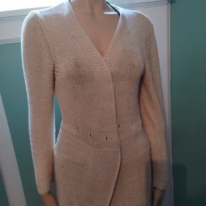 Platinum Cream Color Open Front Cardigan Size Large